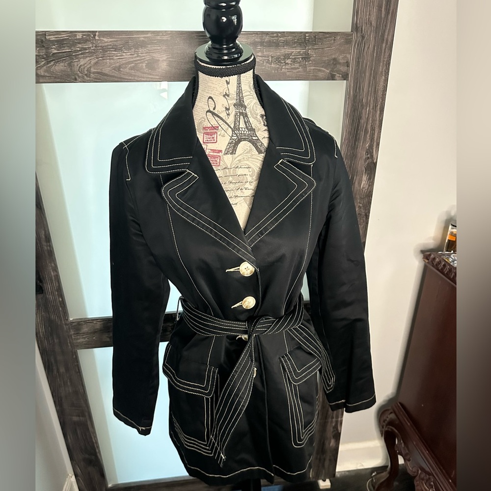 Black Double-Breasted Women's Jacket